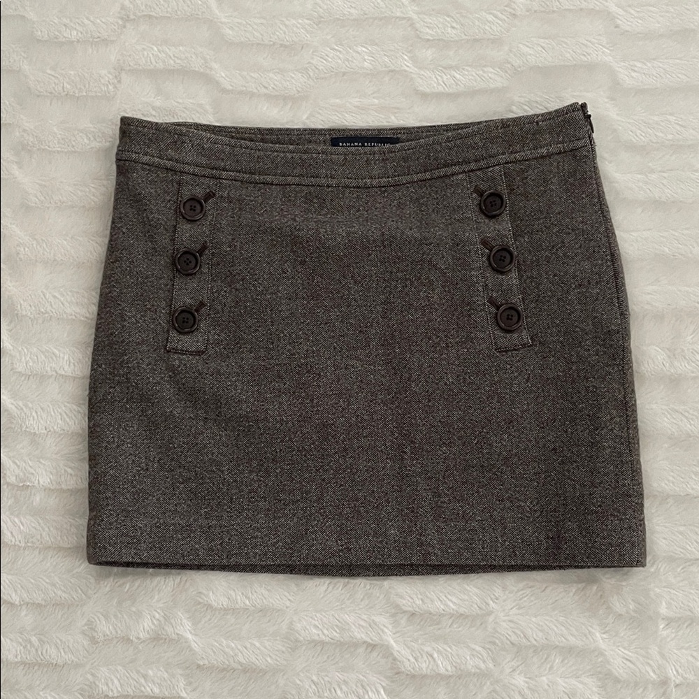 Banana Republic brown Buttoned Mini Skirt